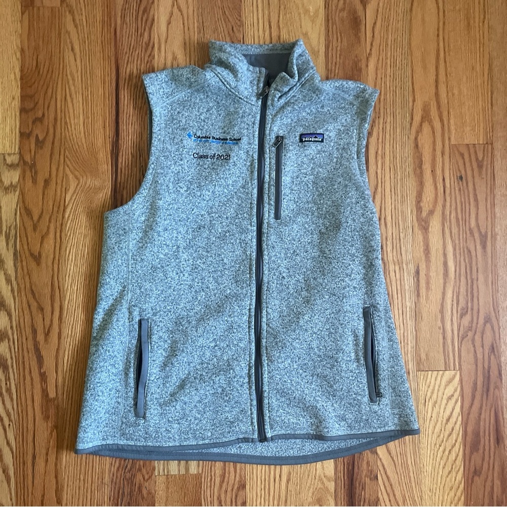 Vintage gray patagonia vest columbia buisness school embroidered size 2xl